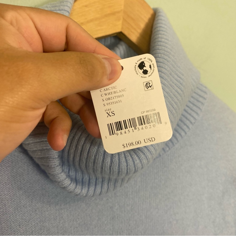 Free People Addie Cashmere Turtleneck Sweater In Arctic Blue XS FLAWED - Picture 6 of 8